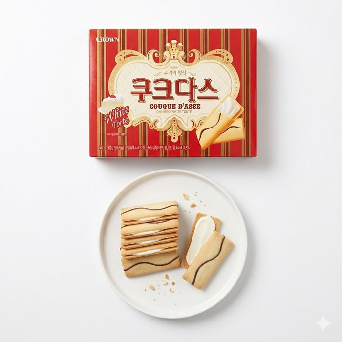 CROWN Couque D’asse White Torte – Korean Snack 128g