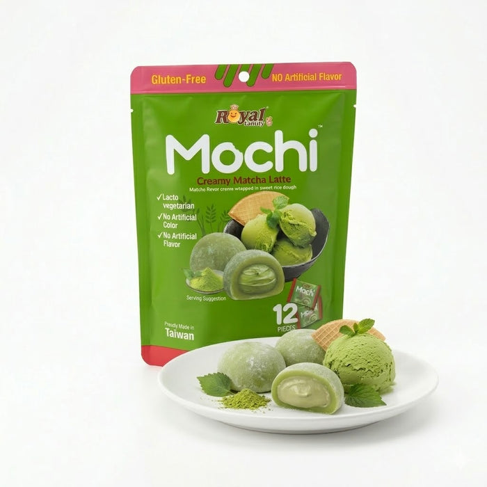 Royal Family Creamy Matcha Latte Mochi Japanese Style Rice Cake Dessert 180g