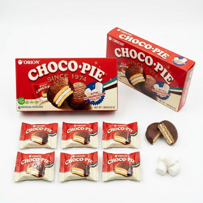 ORION Choco Pie Original Marshmallow Chocolate Cake Snack 180g (6 Pack)