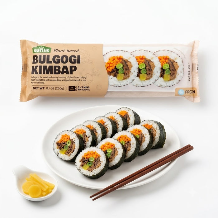 SL Frozen Plant-Based Bulgogi Kimbap Korean Seaweed Rice Roll 230g – Ready-to-Heat Frozen Meal