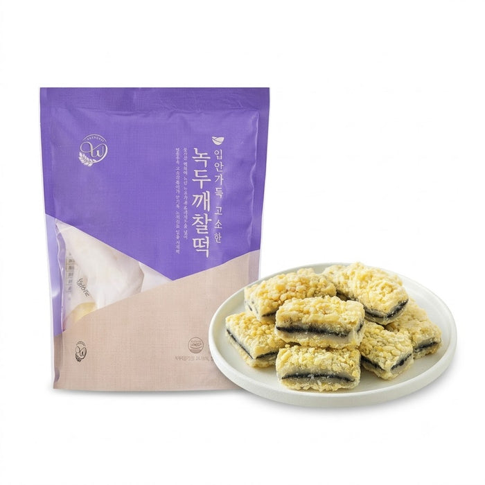 창억떡 입안가득 고소한 녹두깨찰떡 500g (냉동)