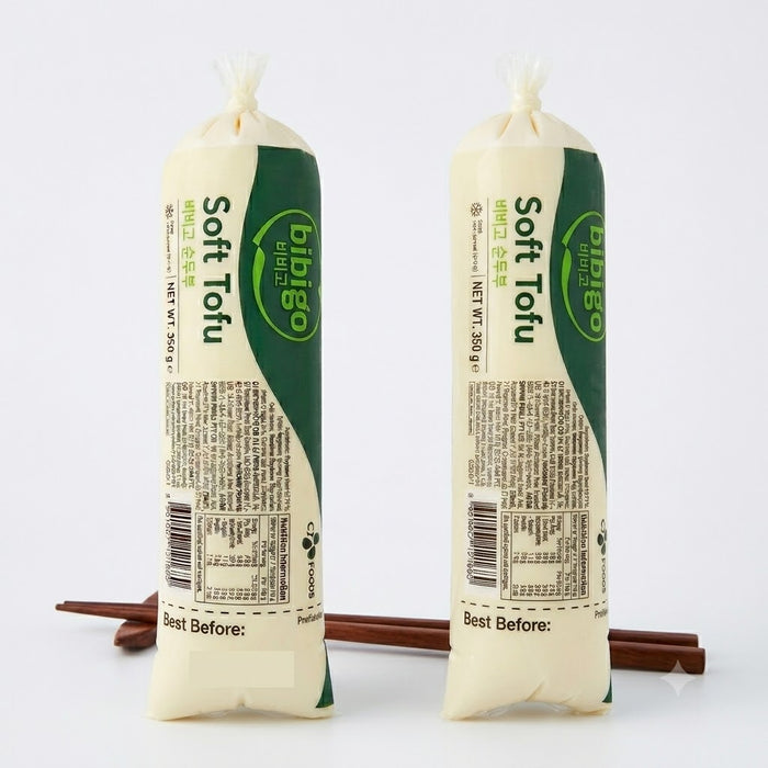 BIBIGO Soon Tofu Soft Korean Silken Tofu 350g – Premium Soft Tofu for Stews, Soups & Salads