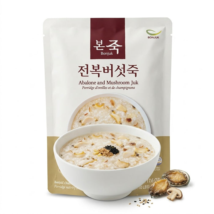 BONJUK Premium Abalone & Mushroom Korean Rice Porridge 500g – Ready-to-Heat Juk