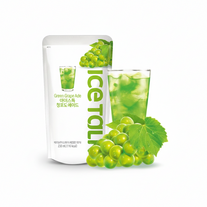 ICE TALK Green Grape Ade Drink 230ml – Korean Green Grape Juice Beverage