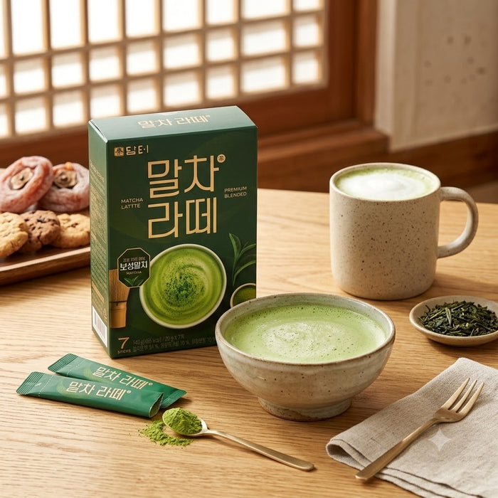 DAMTUH Premium Boseong Matcha Latte 140g (20g × 7 Sticks) – Korean Matcha Green Tea Latte Mix