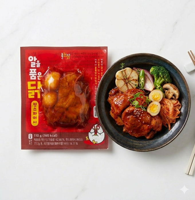 HOLIDAK Hot & Spicy Chicken Breast with Quail Eggs Ready-to-Eat Protein Pack 110g