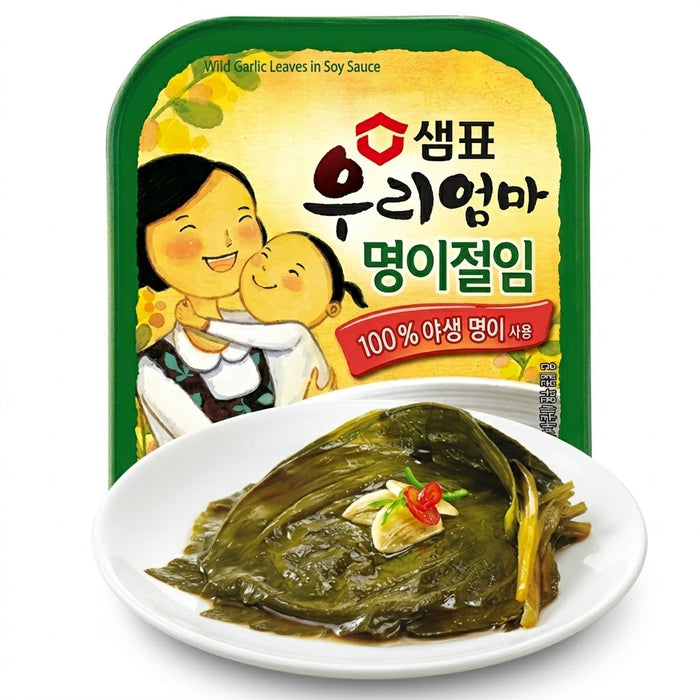 SEMPIO My Mom Pickled Wild Garlic Leaves Soy Marinated Korean Side Dish 70g Can