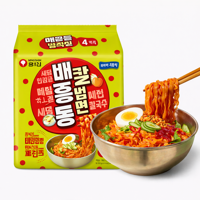 农心 梨红东 烤肉拌面 多包装 (128g × 4袋)