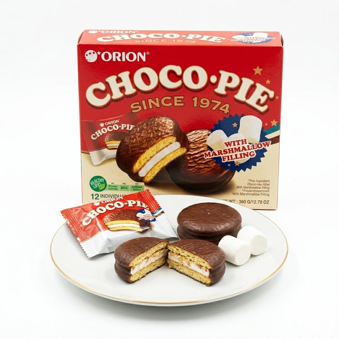 ORION Choco Pie Original Marshmallow Chocolate Cake Snack 360g (12 Individually Wrapped Cakes) – Korea’s Best-Selling Chocolate Pie