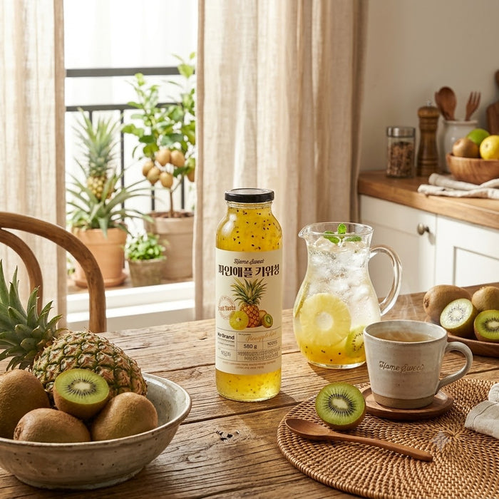 NoBrand Pineapple Kiwi Syrup Base 580g – Tropical Fruit Concentrate for Tea, Sparkling Drinks & Desserts