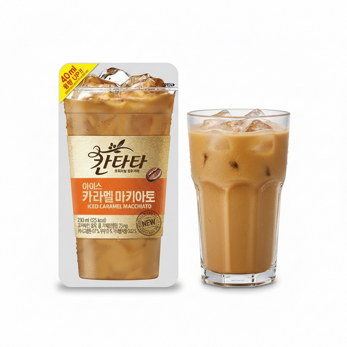 롯데 칸타타 카라멜 마끼아또 커피 파우치 230ml
