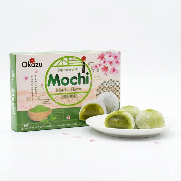OKAZU Matcha Mochi Japanese Style Rice Cake Dessert 210g
