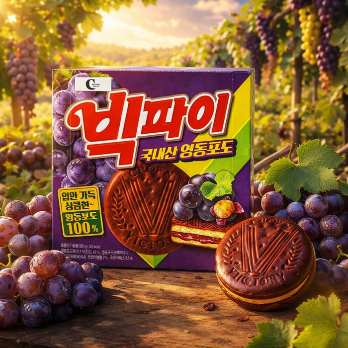 크라운 빅 파이 포도맛 324g