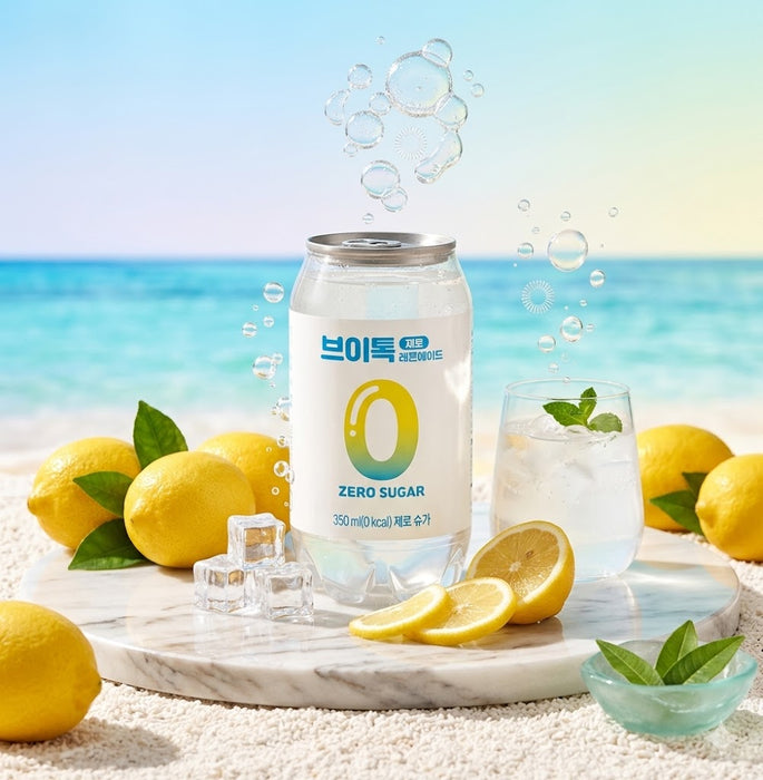 롯데 VTalk 스파클링 음료 - 블루레몬 / 제로레몬 / 핑크피치에이드 350ml