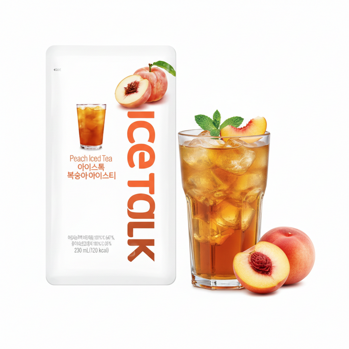 ICE TALK Peach Iced Tea Drink 230ml – Korean Peach Tea Beverage
