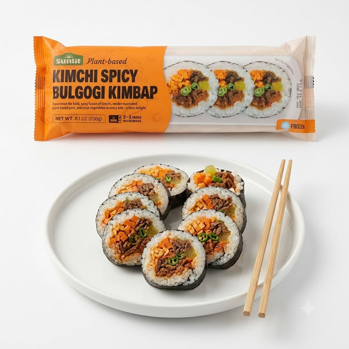 SL Frozen Kimchi Spicy Bulgogi Kimbap Korean Seaweed Rice Roll 230g – Ready-to-Heat Frozen Meal