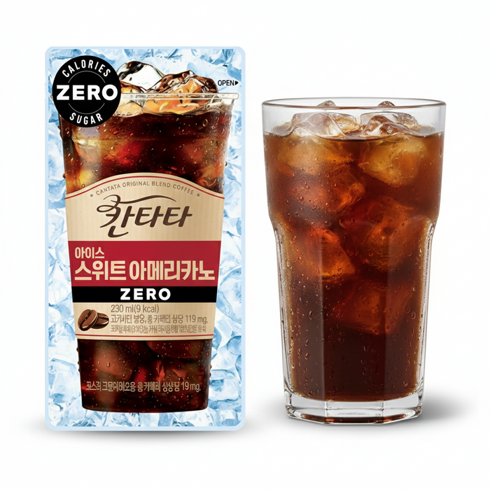 롯데 칸타타 스위트 아메리카노 제로 커피 파우치 230ml