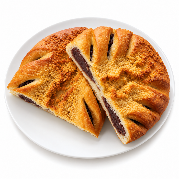 MORNING BAKERY GALBI RED BEAN BREAD APPROX. 600g – FRESH-BAKED FAMILY SIZE KOREAN SWEET RED BEAN BREAD