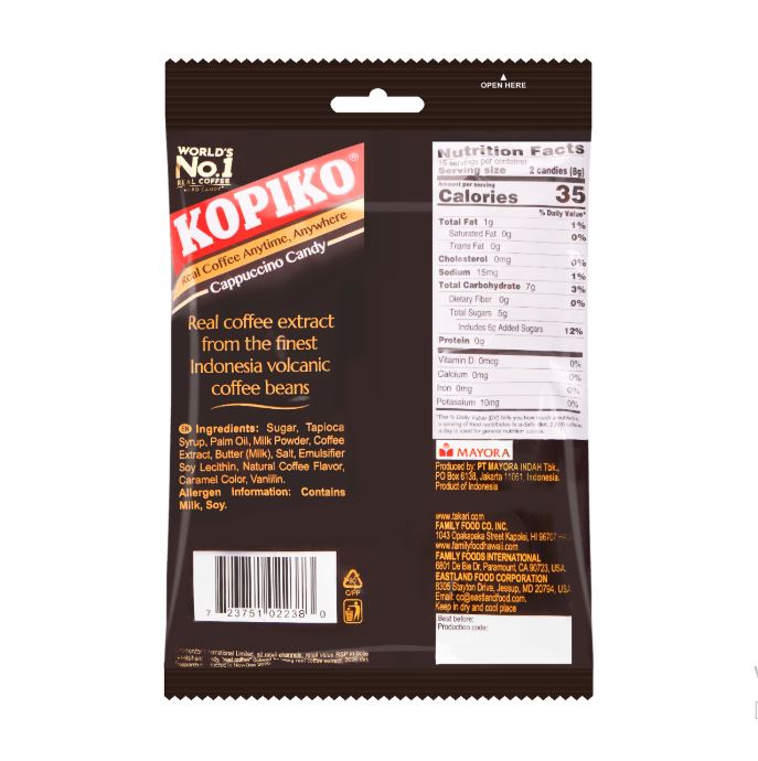 KOPIKO Cappuccino Coffee Candy 120g