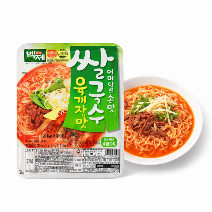 BAEKJE Rice Noodle Bowl Yukgaejang Korean Instant Rice Vermicelli Soup 92g