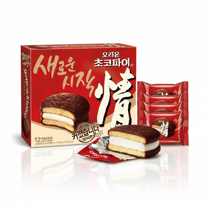 ORION Choco Pie Korean Chocolate Marshmallow Cake Snack 468g (12 Pack)