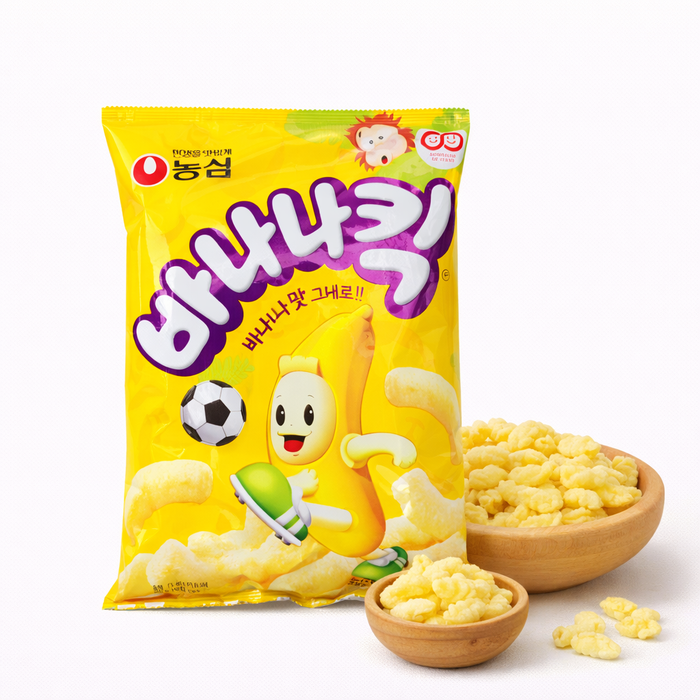 NONGSHIM Banana Kick Korean Banana Flavoured Puff Snack 75g