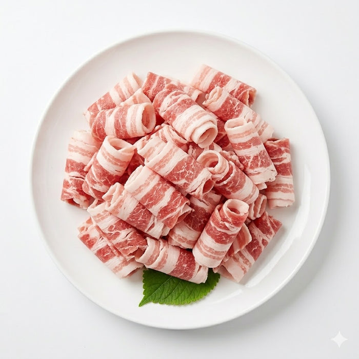 Frozen Thinly Sliced Pork Belly 2mm Samgyeopsal Cut 500g / 1kg
