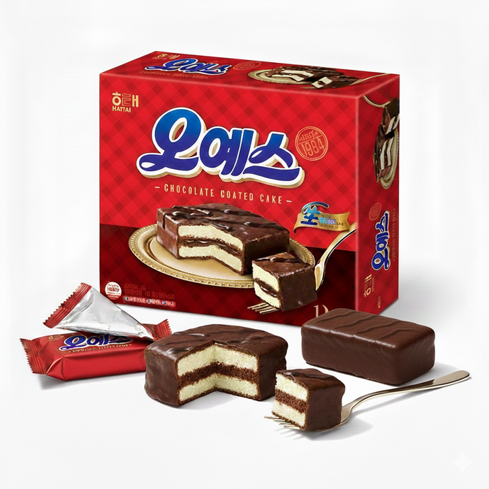 HAITAI Oh-Yes Soft Layered Snack Cake Original Choco & Mini Cheese Assortment