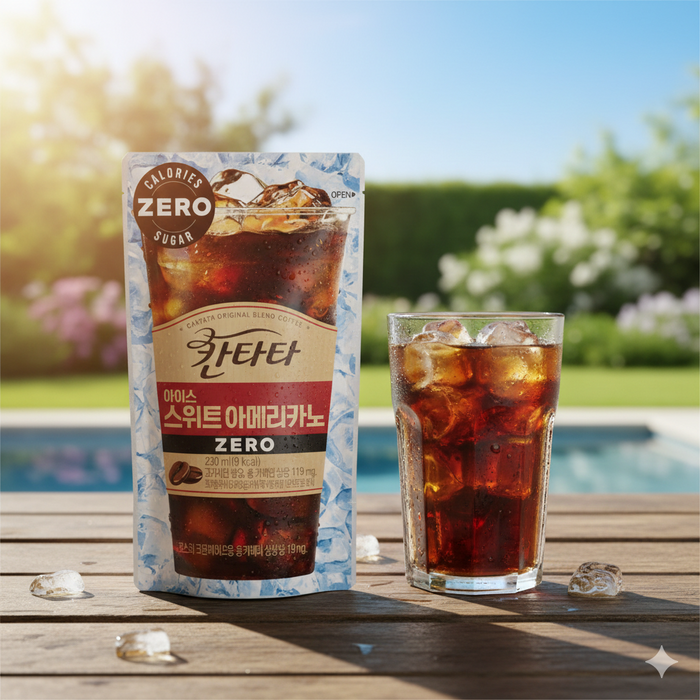 롯데 칸타타 스위트 아메리카노 제로 커피 파우치 230ml