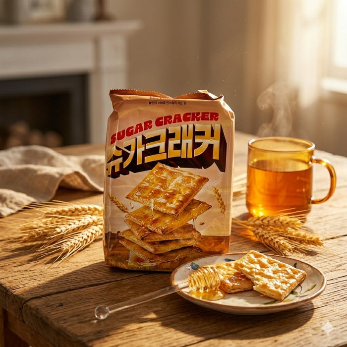 NoBrand Sugar Cracker Sweet Crispy Wheat Crackers Korean Biscuit Snack 280g