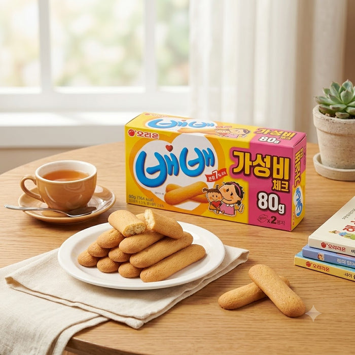 ORION Bebe Baby Biscuit 80g (40g × 2 Packs) – Mild Korean Milk Biscuit Snack