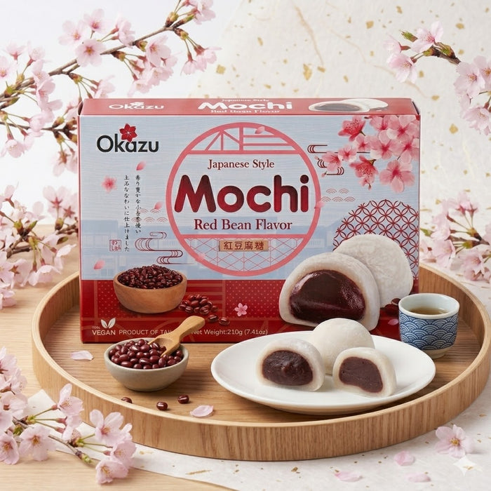 OKAZU Red Bean Mochi Japanese Style Rice Cake Dessert 210g