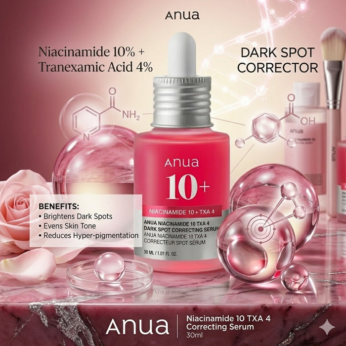 ANUA Niacinamide 10% + TXA 4% Dark Spot Correcting Serum 30ml – Brightening & Hydrating Skincare