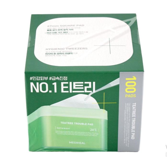 메디힐 티트리 트러블 토너 패드 100매 - 진정 티트리 추출물 함유로 깨끗하고 균형 잡힌 피부