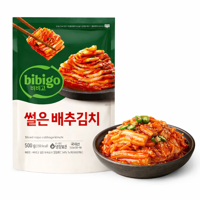 CJ 비비고 썰은 배추김치 500g / 1kg – 정통 한국식 맛김치 파우치 