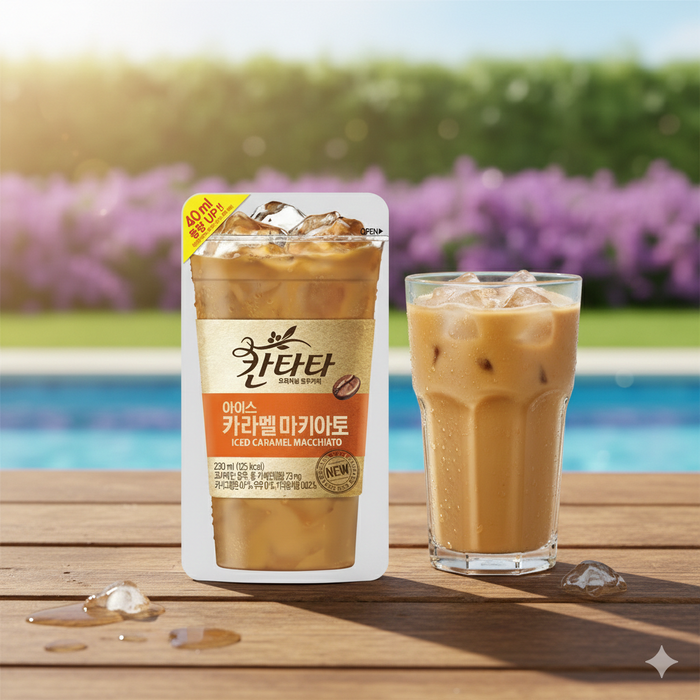 롯데 칸타타 카라멜 마끼아또 커피 파우치 230ml