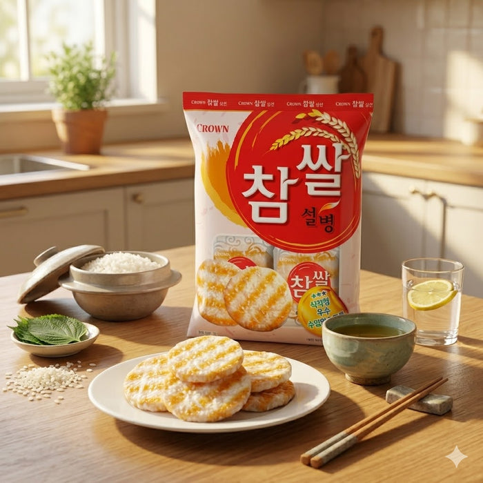 크라운 쌀과자 설병 - 한국 전통 바삭한 쌀과자 128g