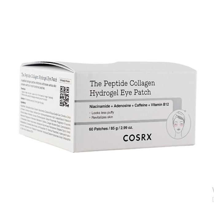 COSRX 肽胶原蛋白水凝胶眼贴，烟酰胺+腺苷+咖啡因+维生素B12，60片