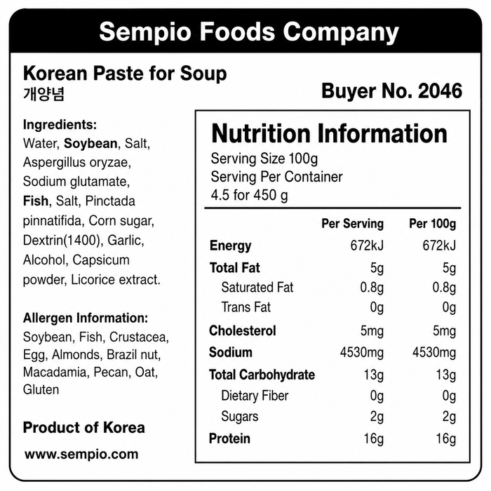 SEMPIO Tojang Jjigae Seasoning 450g – Ready-to-Use Korean Fermented Soybean Paste for Stew