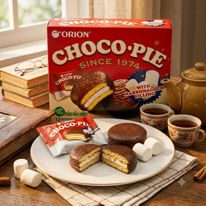 ORION Choco Pie Original Marshmallow Chocolate Cake Snack 360g (12 Individually Wrapped Cakes) – Korea’s Best-Selling Chocolate Pie