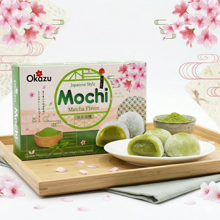 OKAZU Matcha Mochi Japanese Style Rice Cake Dessert 210g