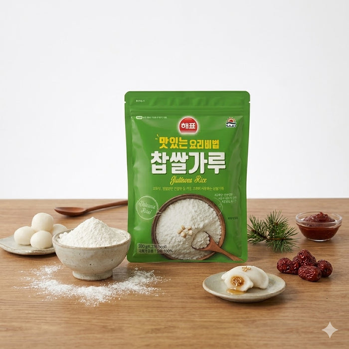 HAEPYO Korean Glutinous Rice Flour 350g – Premium Sticky Rice Powder for Tteok, Mochi & Korean Cooking