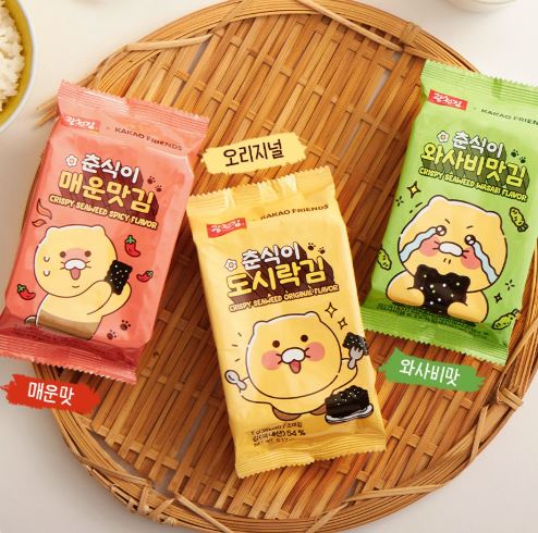 KC Seaweed Chunsik Crispy Seaweed Snack 3 Flavours (Original/Spicy/Wasabi) (5g*16EA)