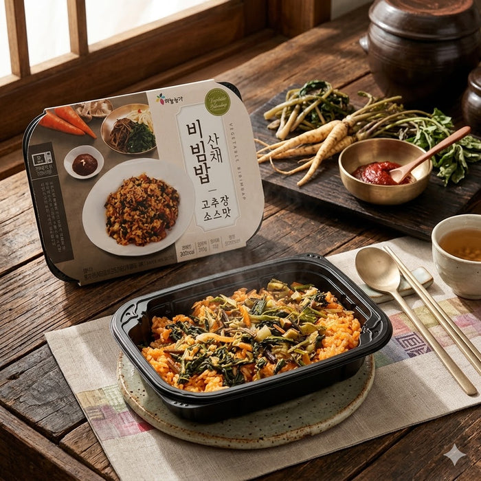 SKYFARM Mountain Vegetable Bibimbap Spicy Gochujang Korean Frozen Meal 215g