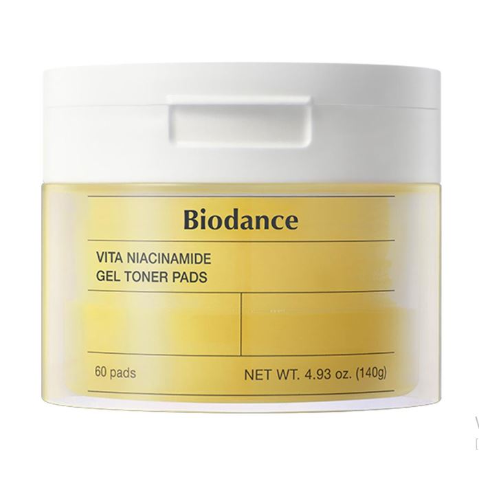 BIODANCE Vita Niacinamide Gel Toner Pad, 60pcs - Brightening & Pore Refining, Instant Glow Boost