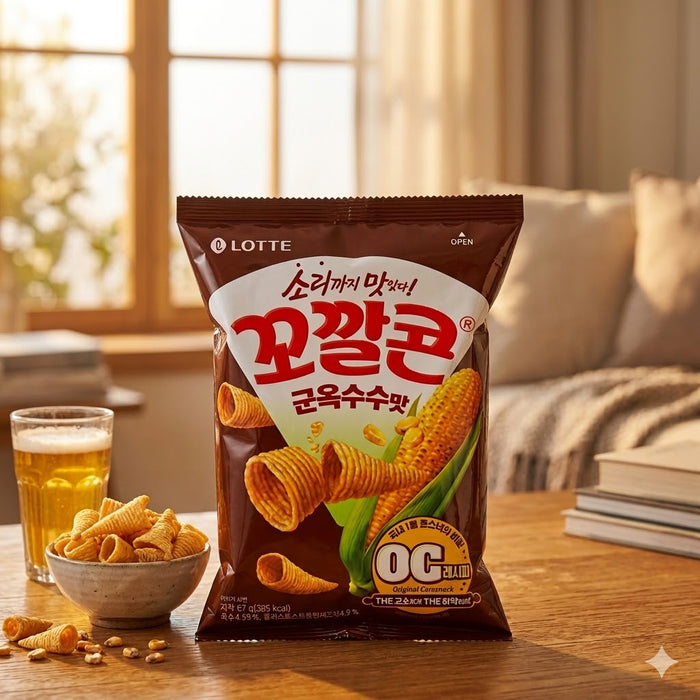 LOTTE Kokkal Corn Grilled Corn Flavor Corn Snack Korean Snack 67g