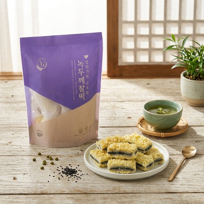 창억떡 입안가득 고소한 녹두깨찰떡 500g (냉동)