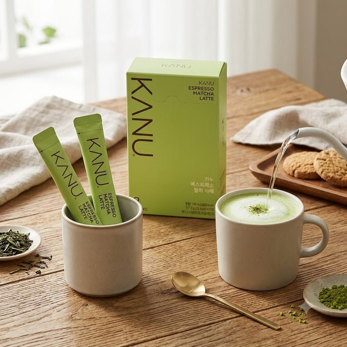 KANU Espresso Matcha Latte 138g (17.3g × 8 Sticks) – Jeju Matcha & Espresso Coffee Latte Mix