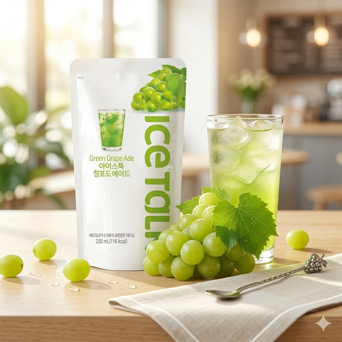 ICE TALK Green Grape Ade Drink 230ml – Korean Green Grape Juice Beverage