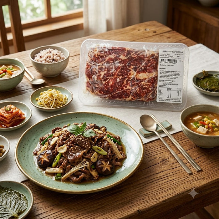 Premium New Zealand Marinated Beef Bulgogi 500g Frozen – Authentic Korean Soy Sauce BBQ Beef